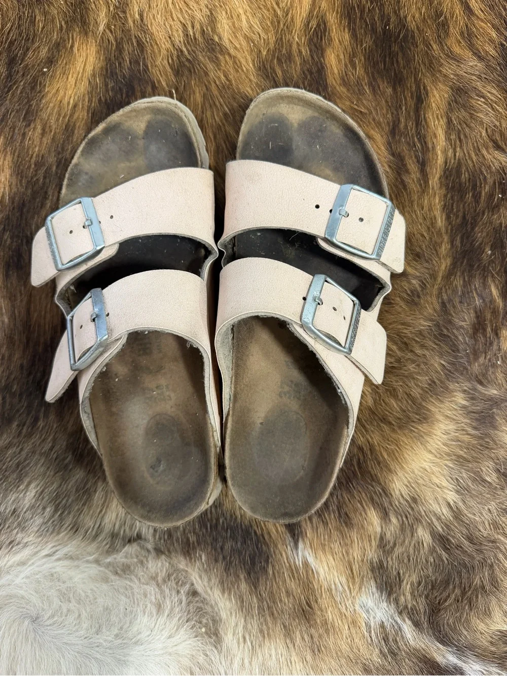 Women’s Birkenstock light pink Double-Buckle Slide Sandals